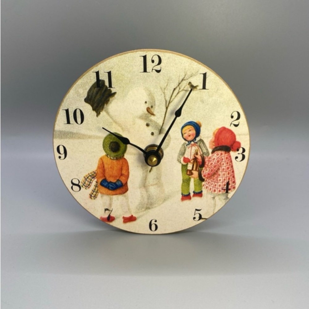 The Broadmoor Christmas Snowman Scene Clock 5”